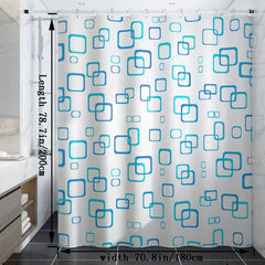 Geometric Print Shower Curtain Waterproof and Mildew Resistant Multiple Sizes