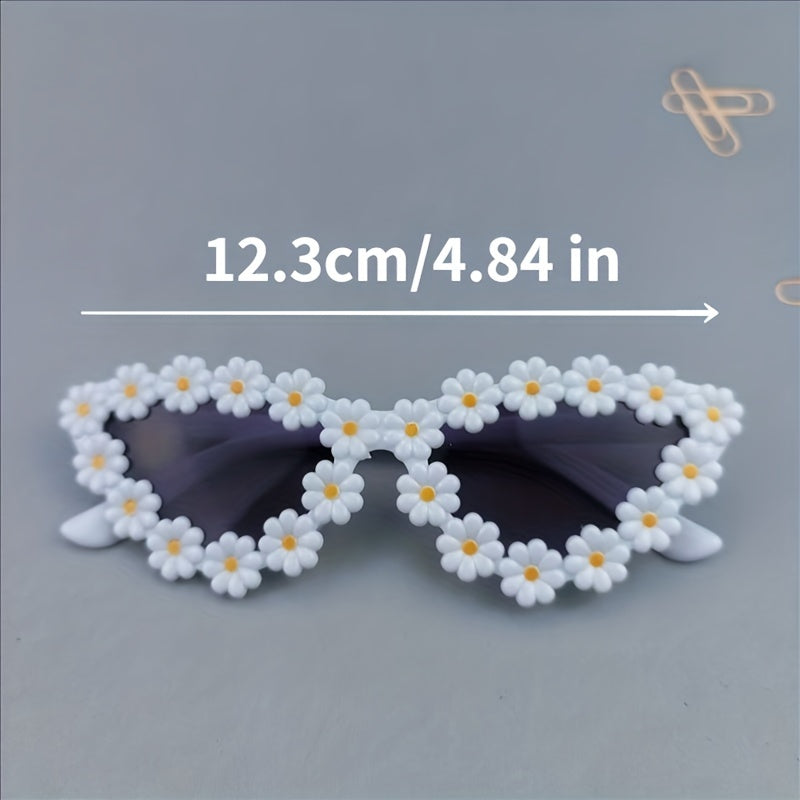 Daisy Flower Sunglasses for Toddler Kids Cat Eye Party Shades