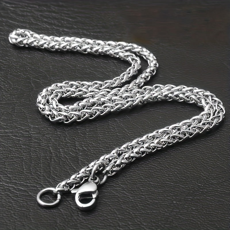 Titanium Steel Flower Basket Necklace for Men and Women