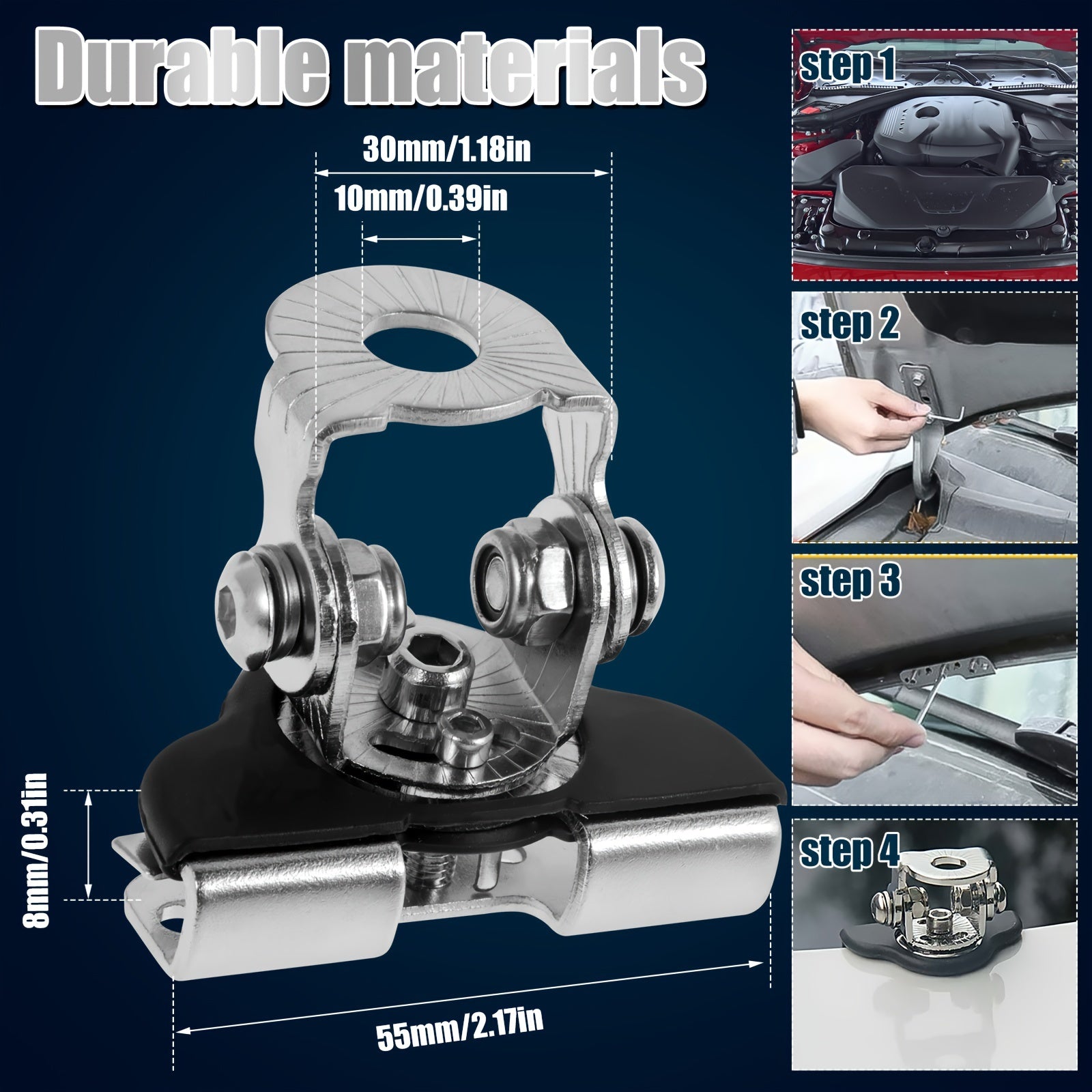 2pcs LED Light Bar Mounting Bracket Universal Adjustable Stainless Steel Holder