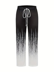  Ombre Stripe Print Drawstring Pants