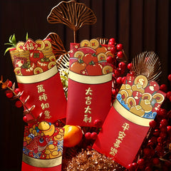 6pcs Dragon Year Red Envelopes Cartoon Lucky Money Packets Wedding
