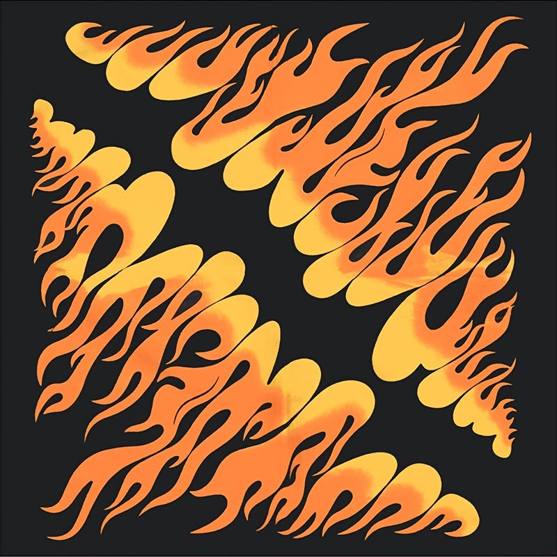 Men's Flame Cotton Printed Square Scarf Bandana