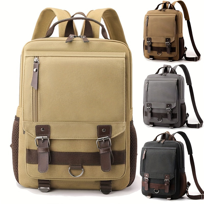Retro Style Canvas Backpack for Outdoor Travel and Commute