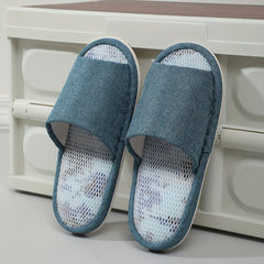 Men's Cozy Open Toe House Slippers Indoor Anti-slip Shoes