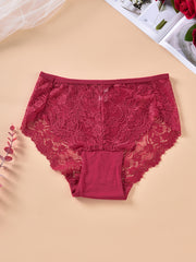  Women's Lace Full Brief Panty Soft Breathable Medium Stretch
