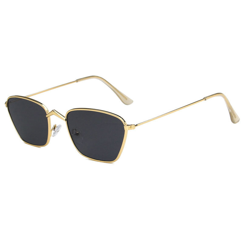 Vintage Small Cat Eye Sunglasses Metal Frame Rectangle Sun Glasses