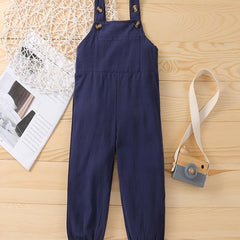 Girls Casual Vintage Bib Pants for Summer