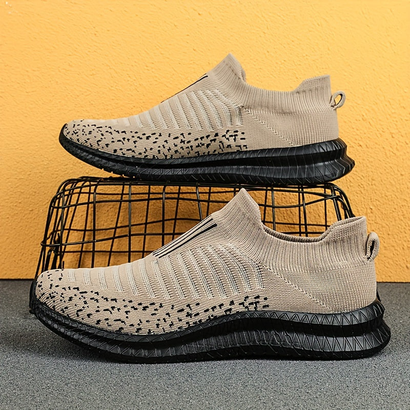 Women's Striped Mesh Slip-On Sneakers for Outdoor Activities