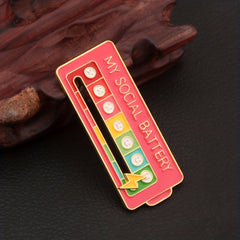 Funny Enamel Metal Badges Lapel Pin My Social Brooch Mood Expression