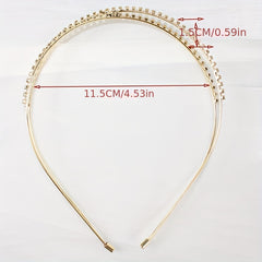 Crossed Rhinestone Headband Skinny Headdress Hair Band for Wedding