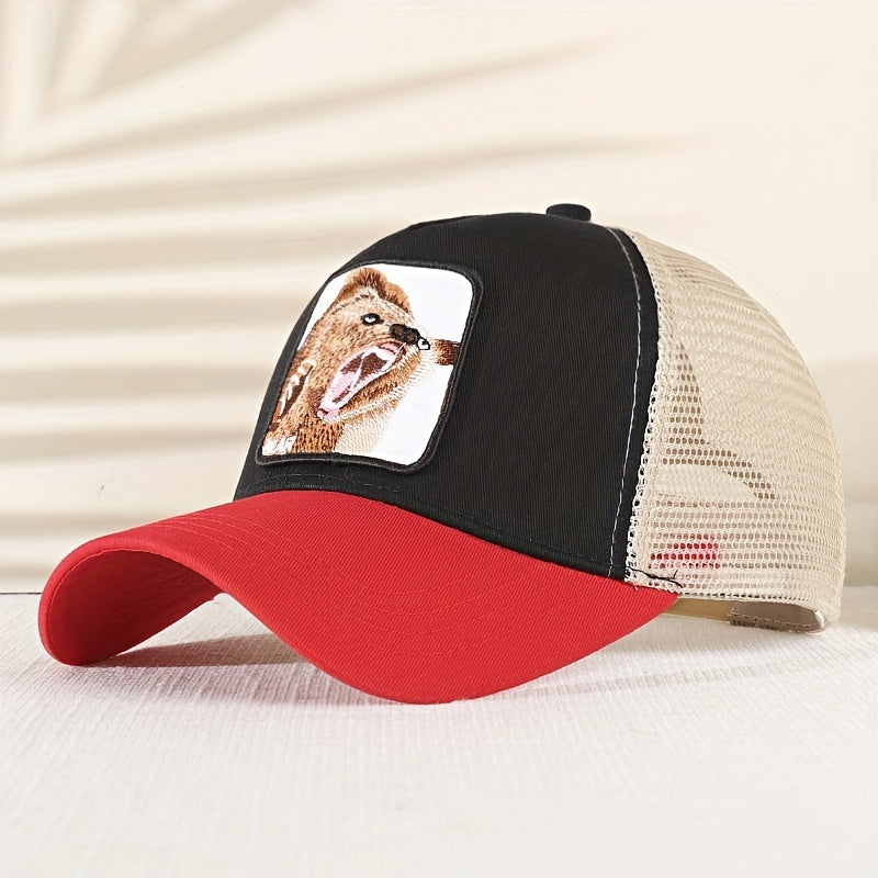 Bear Embroidery Patch Trucker Hat Mesh Baseball Cap Hip Hop Unisex Dad Hats