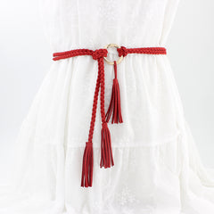 Braided Waist Rope Dress Skirt Decorative Thin Belt Female Knot Belt