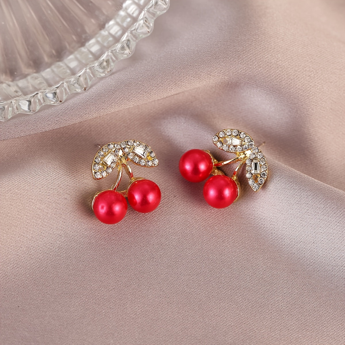 Cherry Earrings High end Light Stud Earrings
