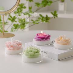Flower-Shaped Glass Scented Candle - Christmas Birthday Gift