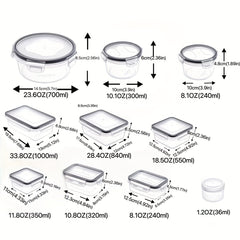 20pcs Large Plastic Food Storage Container With Lid - Fresh Keeping Box