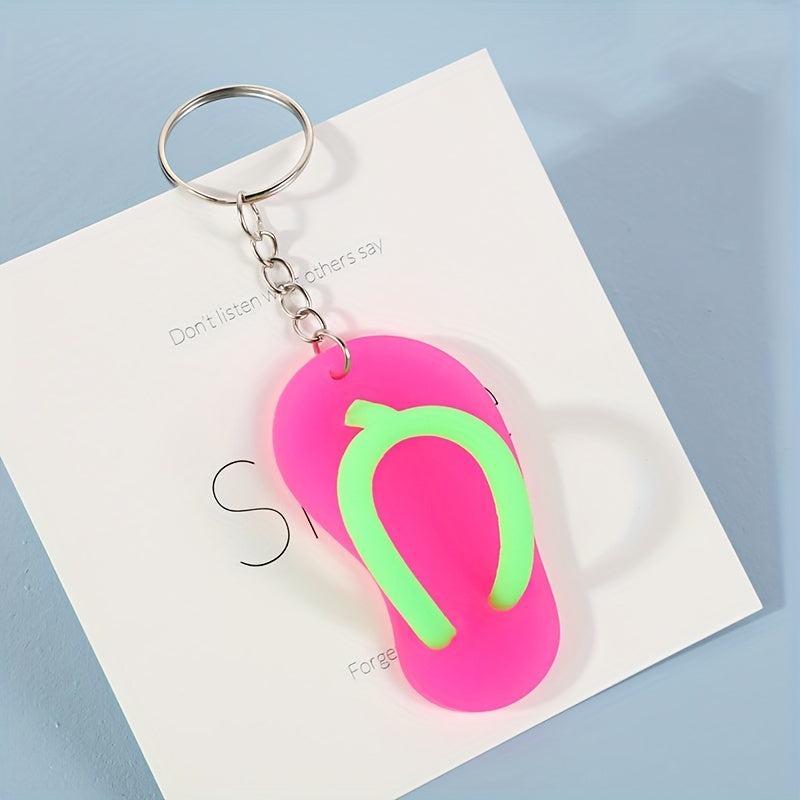 6pcs PVC Flip Flop Keychain Keyring Pendant for Beach Favors