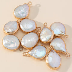 DIY Baroque Golden Trim Single Hanging Pearl 1pc Hand Craft