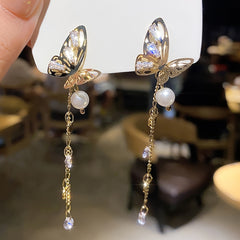 Butterfly Zircon Tassel Earrings 14K Plated Women Party Favors