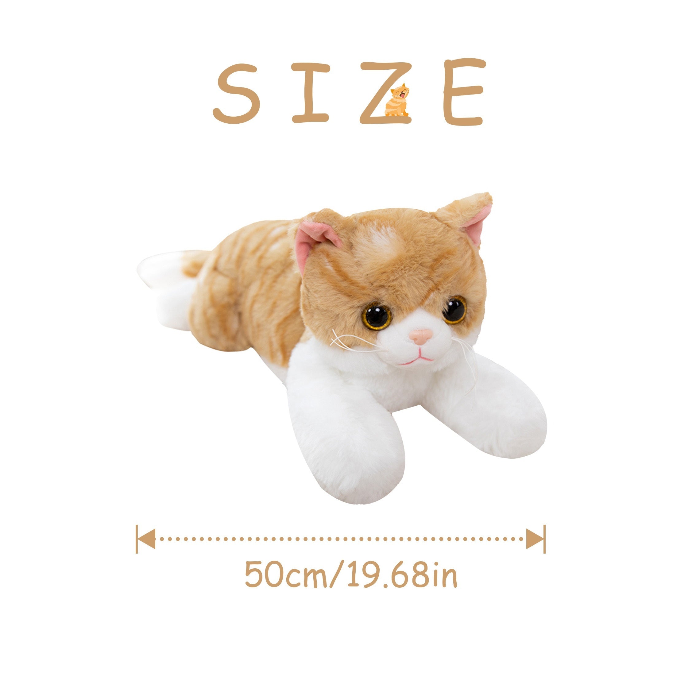 68in Plush Cat Toy Family Companion Soft Stuffed Animal Pillow