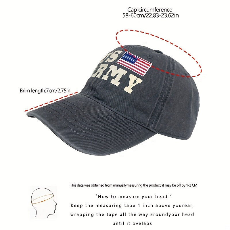 Unisex Adjustable Baseball Cap with American Flag Embroidery