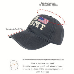 Unisex Adjustable Baseball Cap with American Flag Embroidery