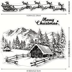 Christmas Transparent Stamps Xmas Theme City House Background