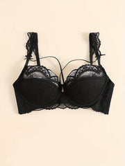  Sexy Bra Women's Plus Contrast Lace Full Coverage Underwire Bra