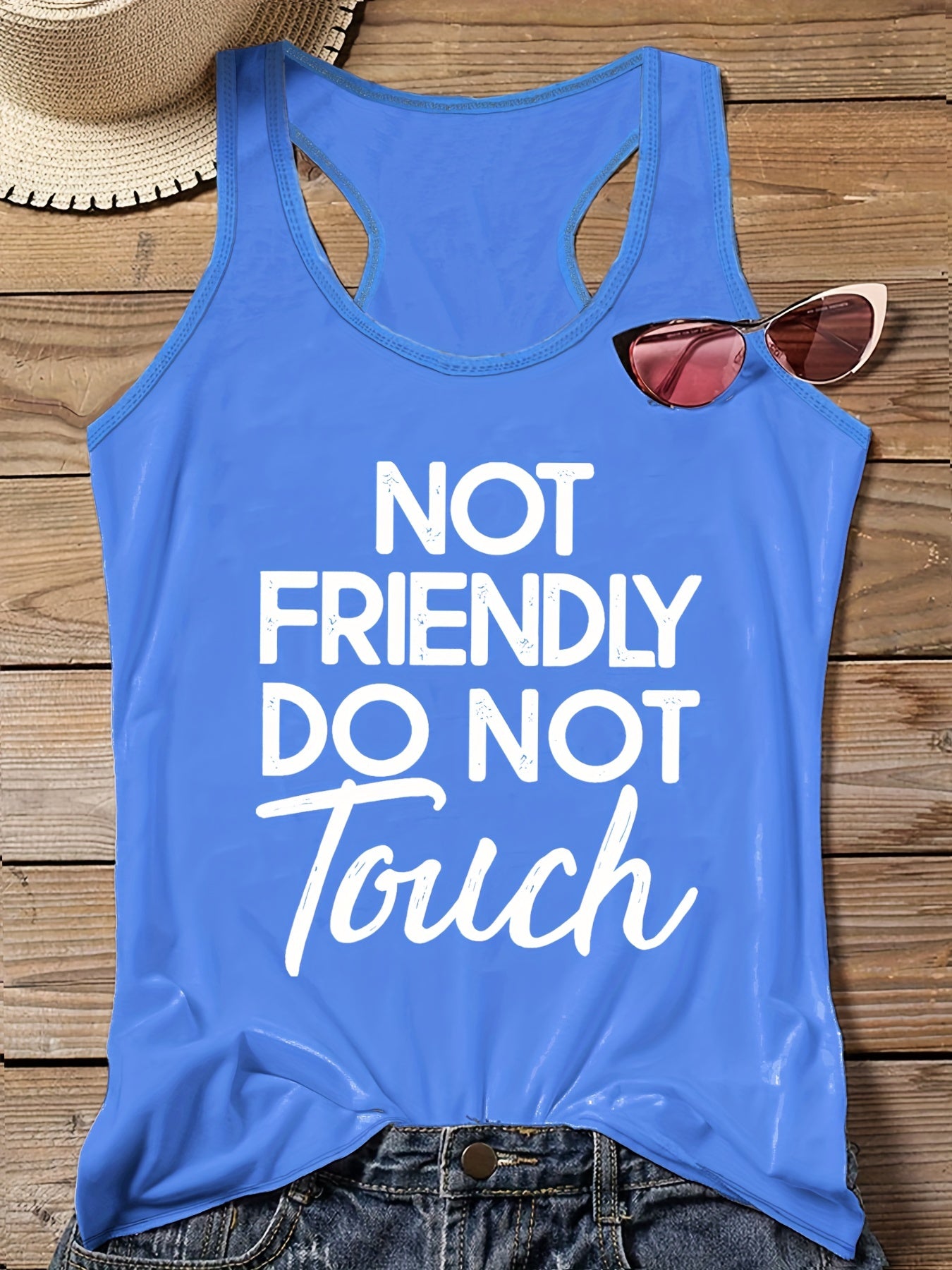  Women's Slogan Print Tank Top