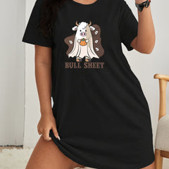  Halloween Ghost Print Tee Nightdress