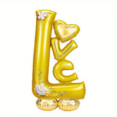 38 Inch LOVE Standing Combo Aluminum Balloon With Golden Base