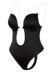 Tummy Control Bodysuit Slimming Shaper Sheer Straps Underwear