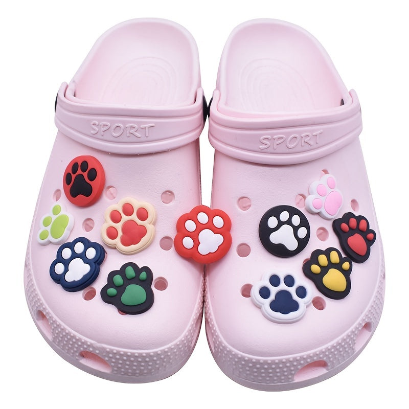 21pcs Paw Print Shoe Charms for Clogs - PVC Shoe Decorations Accessories