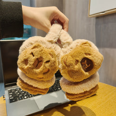 Women's Cartoon Capybara Plush Earmuffs Cozy Polyester Fiber
