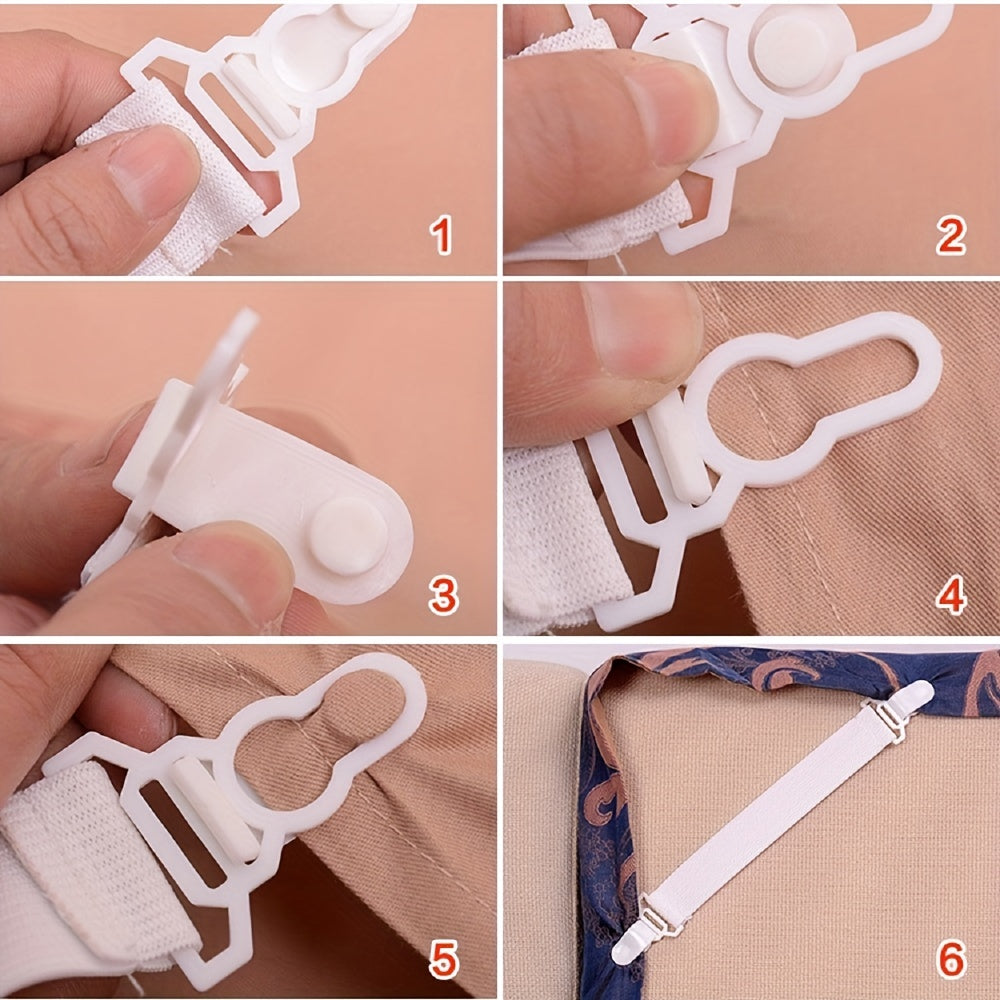 4pcs Mattress Sheet Clip Grippers Straps Holder Fastener Anti-slip Buckles