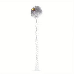 Interactive Plush Cat Toy with Feather Bell and Suction Cup