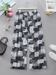 Women's Plus Paisley Print Wide Leg Pants