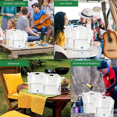 3pcs 10L Portable Folding Water Bag- Large Capacity Water Container for Camping