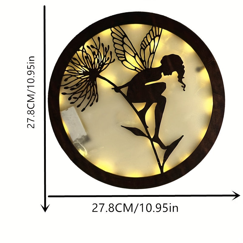 Children's Room Angel's Wings LED Wooden Wall Sticker Pendant