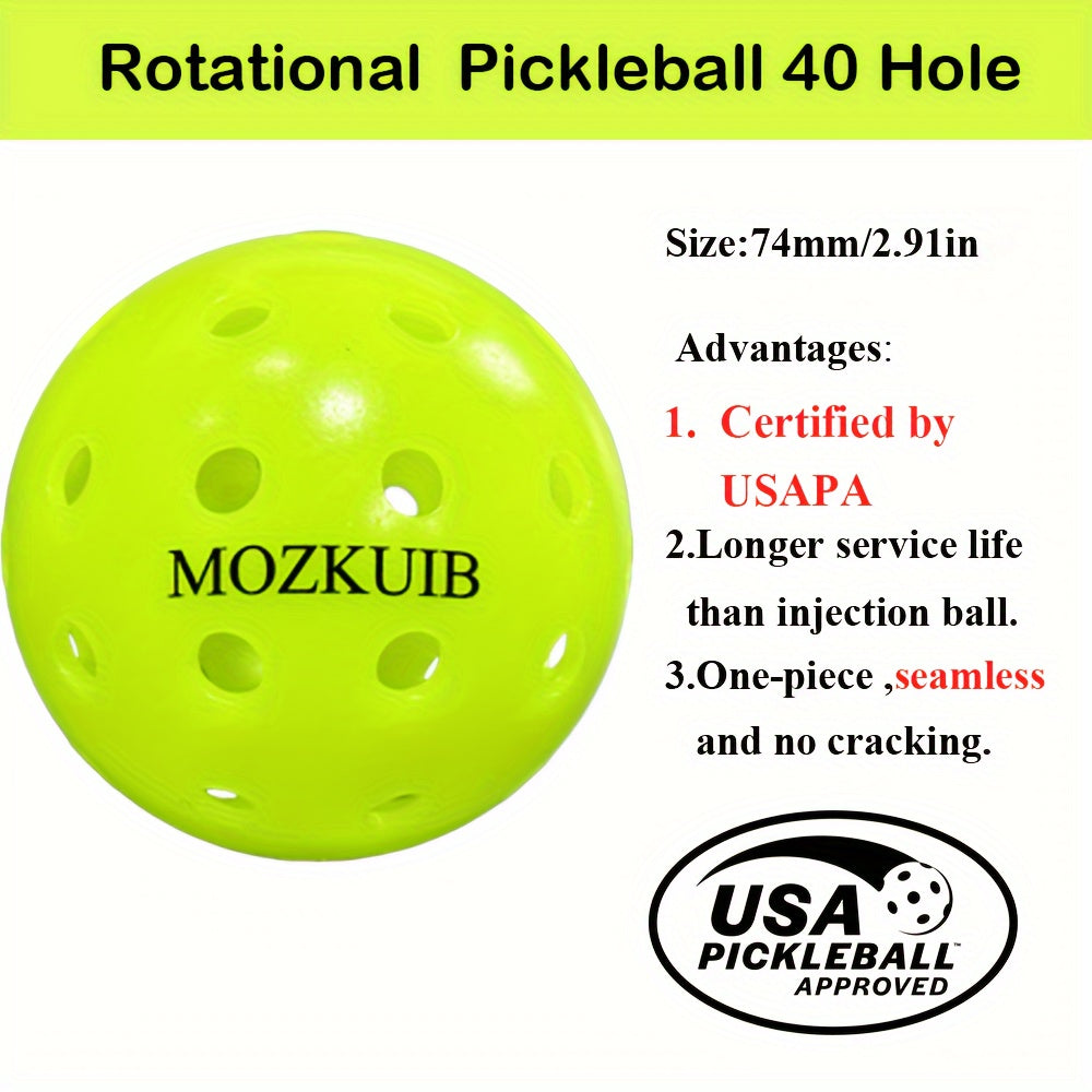 High Bounce Pickleball Set Of 3 USAPA Approved 40 Hole Balls