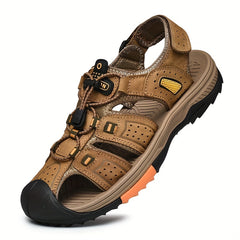Men's Closed Toe Platform Sandals Breathable Anti-Skid Beach Shoes