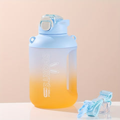 Gradient Water Bottle Straw Handle Portable Leakproof BPA Sports Cup