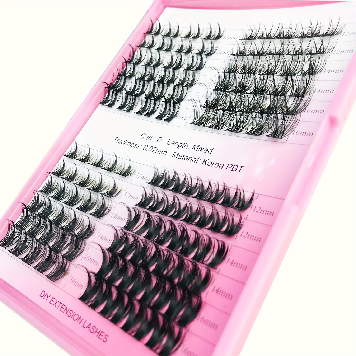 DIY Cluster Lashes 3D Effect DIY Lash Extension Kit 12 14 16mm Mixed Individual