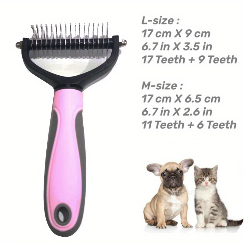 2-in-1 Pet Grooming Tool: Comb and Slicker Brush for Cats and Dogs