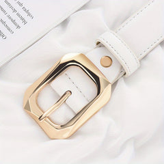 Women's Golden Pin Buckle Belt Skinny Waistbands