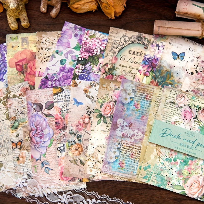 30 Sheets Floral Scrapbook Paper for Journaling & Scrapbooking