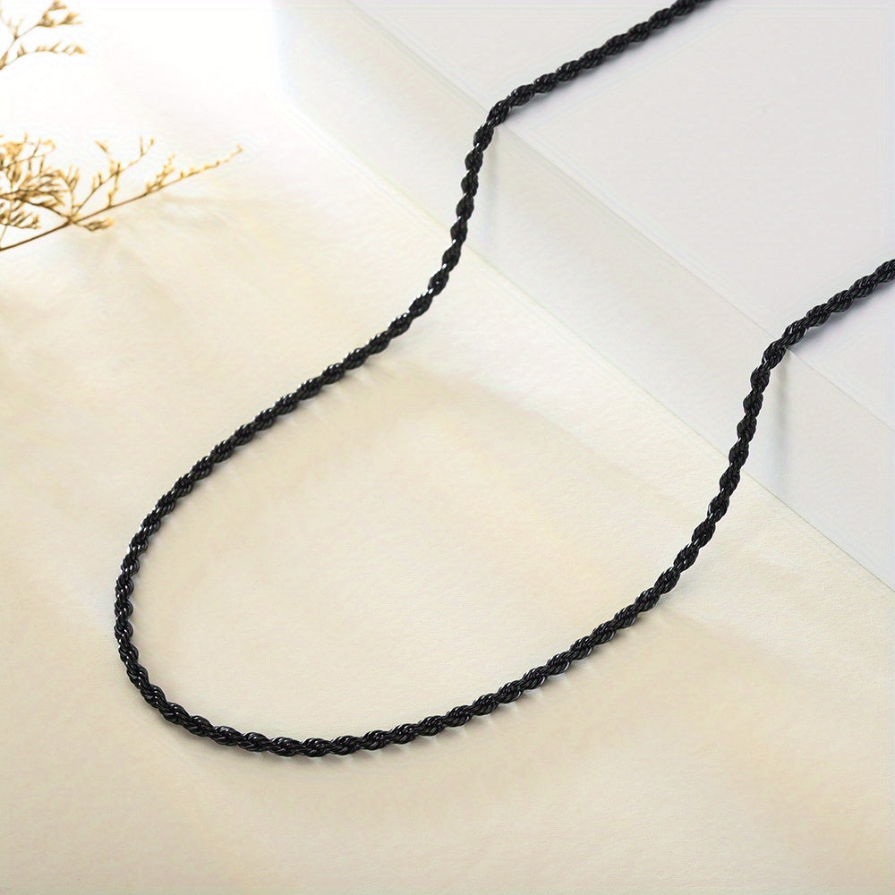 Stainless Steel Twist Chain Necklace for Men & Women