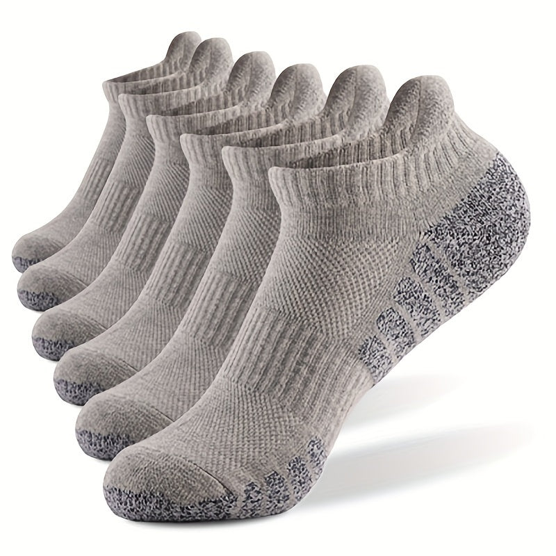 6 Pairs Men's Striped Ankle Socks Stretch Printed