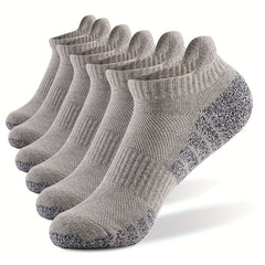 6 Pairs Men's Striped Ankle Socks Stretch Printed