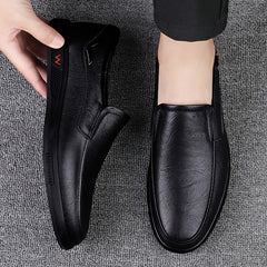 CLOHOO Personalized Leather Dress Shoes Custom Slip On Flat Shoes